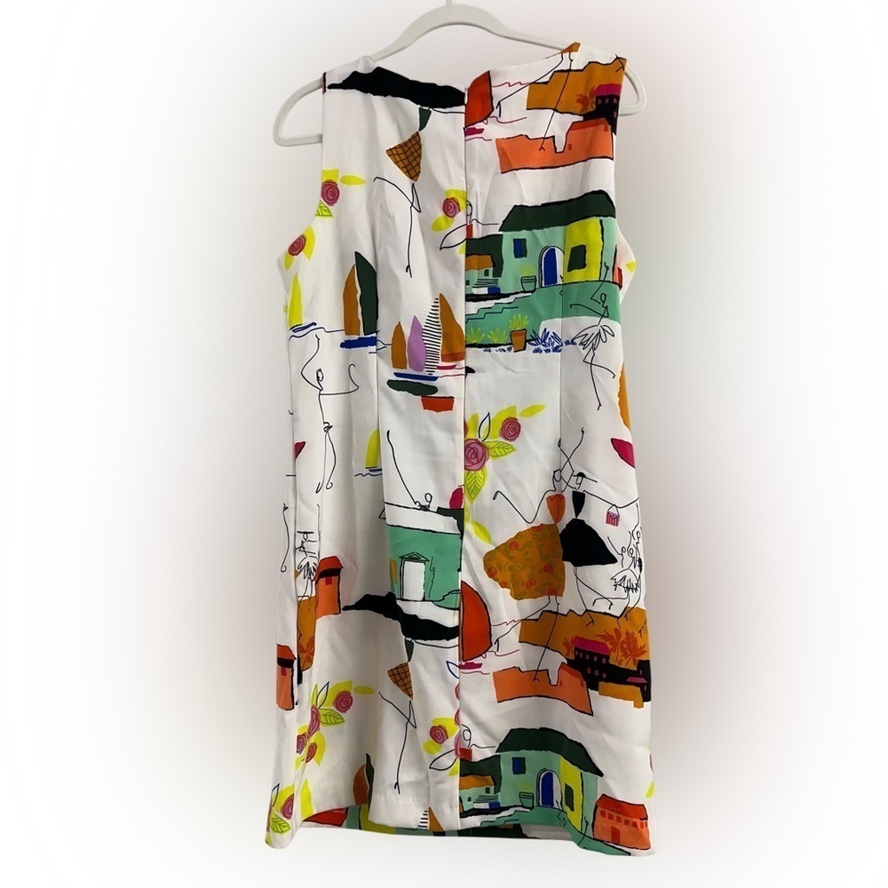 Madison Leigh Orange Green Sheath Mini Dress Size 12 - Picture 2 of 2
